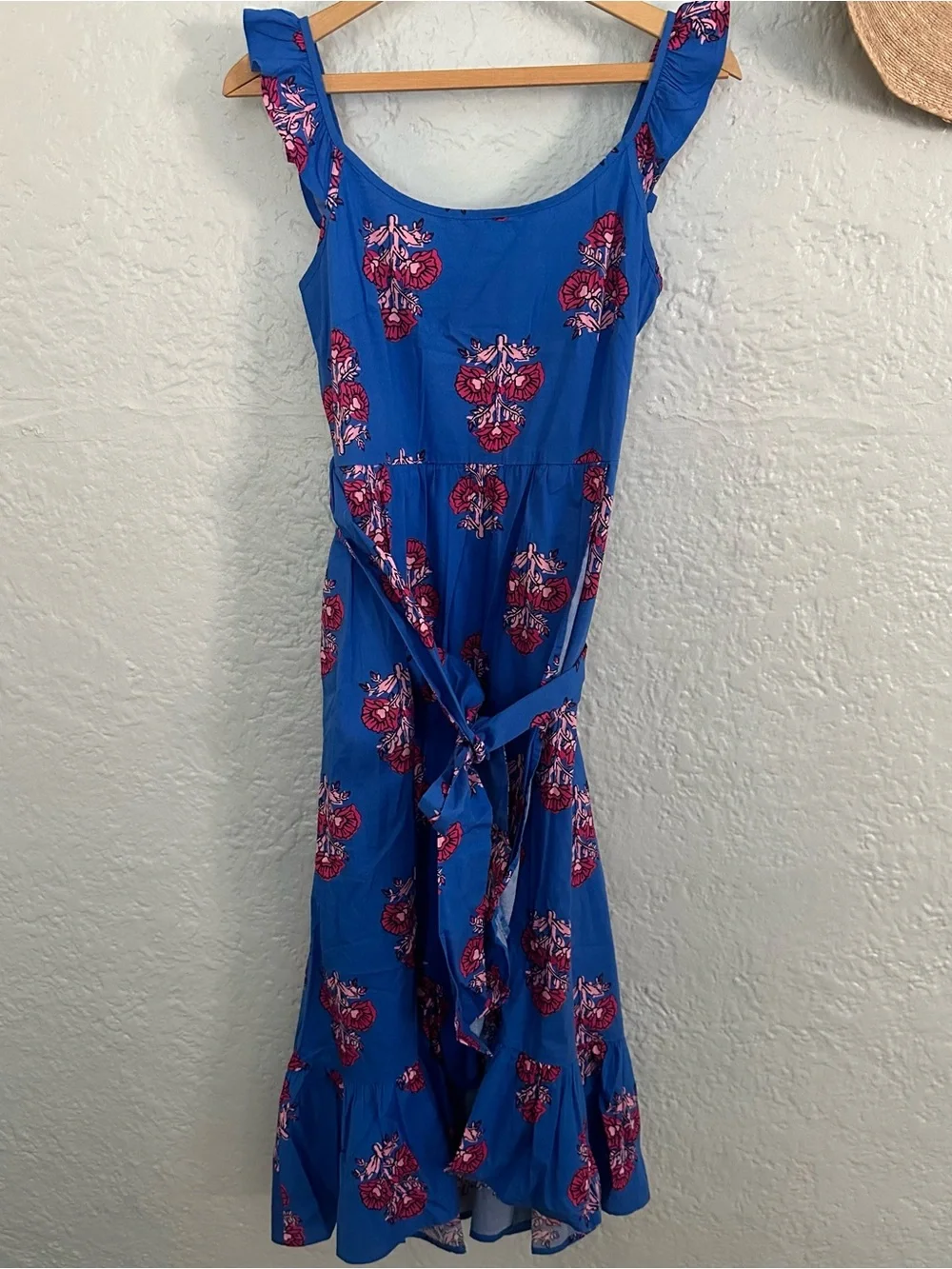Tie-waist wrap dress - Bright Grotto Multi